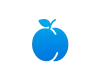 A blue peach graphic image